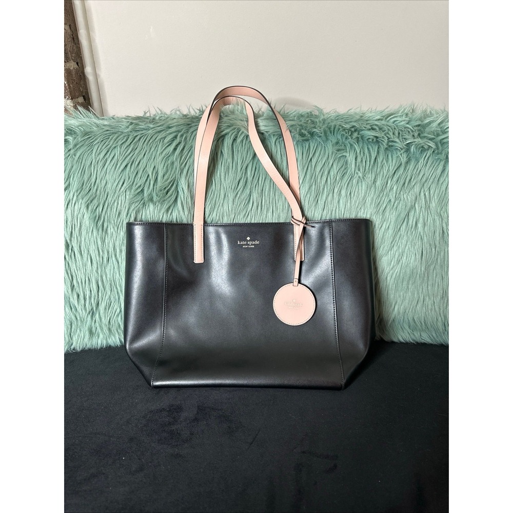Kate Spade Magnolia Street Tote Bag Large Black Zip Close Leather CLEAN - Picture 9 of 11